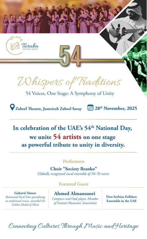 Whispers of Traditions” Brings 54 Voices Together in a Cultural Tribute to UAE National Day at Zabeel Theatre
